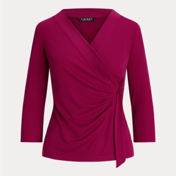 Ralph Lauren Elegant Pink Wrap Top Brand New Sold Out in Stores Retails for 102$ - Picture 3 of 17